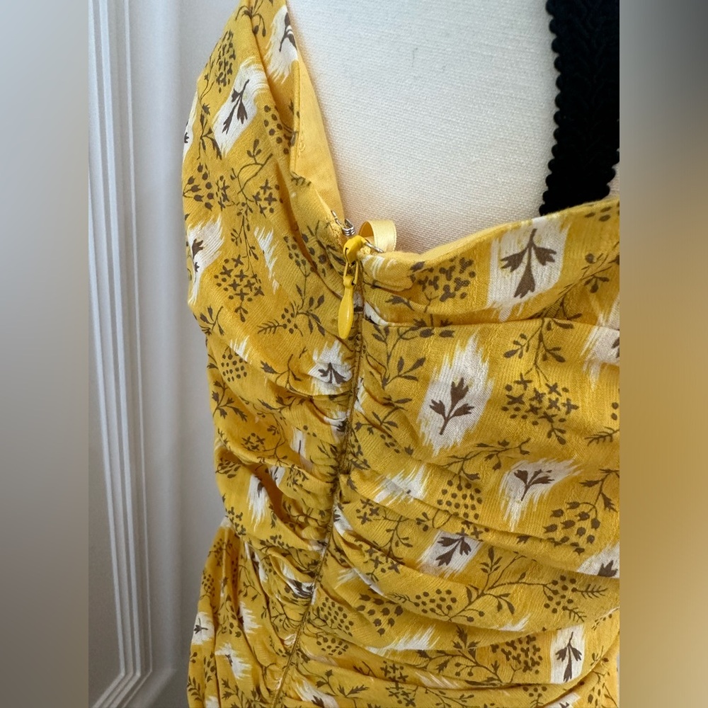 Veronica Beard NWOT Cotton Silk One Shoulder Jacquard Tiered Ruched Ruffle Dress - Picture 8 of 15